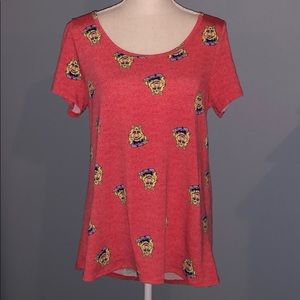 LuLaRoe Disney Miss Piggy Irma Top shirt